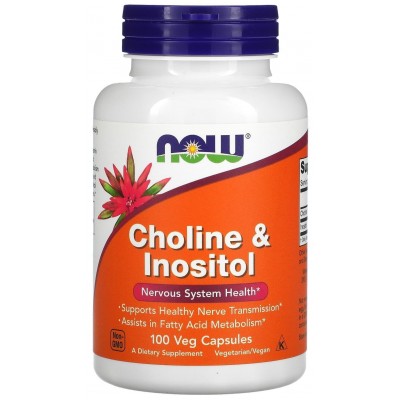 Витамины NOW Choline & Inositol 100caps