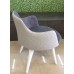 Fotoliu Papatya Case Wood Legs White/Upholstery grey/Beige