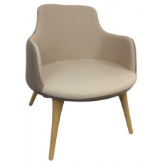 Fotoliu Papatya Case Lounge Wood Legs Natural/Upholstery Cappuccino/Beige