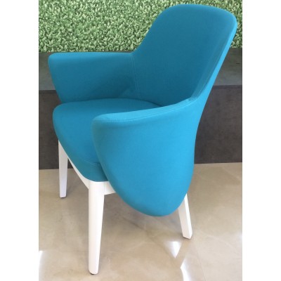 Fotoliu Papatya Jeremy Wood Legs White/Upholstery Turquoise