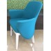 Fotoliu Papatya Jeremy Wood Legs White/Upholstery Turquoise