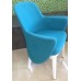 Fotoliu Papatya Jeremy Wood Legs White/Upholstery Turquoise