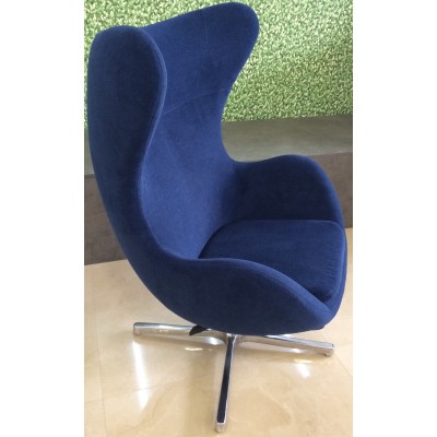 Fotoliu Papatya Muna Chrome Base/Upholstery Dark Blue