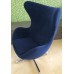 Fotoliu Papatya Muna Chrome Base/Upholstery Dark Blue