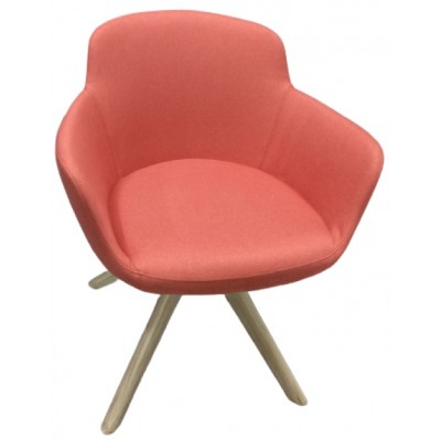 Кресло Papatya Njoy Swivel Wood Legs Bianco/ Upholstery Pink