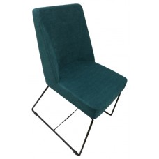 Scaun Papatya Oss Metal Legs Black/Upholstery White and upholstery aquamarine