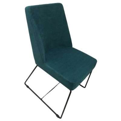 Scaun Papatya Oss Metal Legs Black/Upholstery White and upholstery aquamarine