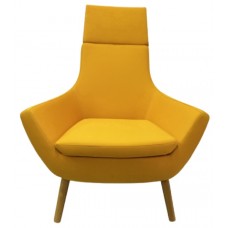 Fotoliu Papatya Rebecca With Head Wood Legs A303/Upholstery Yellow