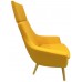 Fotoliu Papatya Rebecca With Head Wood Legs A303/Upholstery Yellow