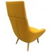 Fotoliu Papatya Rebecca With Head Wood Legs A303/Upholstery Yellow