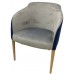 Fotoliu Papatya Saki Wood Natural /Upholstery Grey /Blue