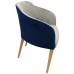 Fotoliu Papatya Saki Wood Natural /Upholstery Grey /Blue