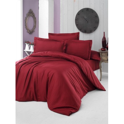 Lenjerie de pat Cottony Satin de Lux Stripe Bordo 2E (215507)