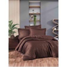 Lenjerie de pat Cottony Satin De Lux Stripe Dark Brown 2E (216710)