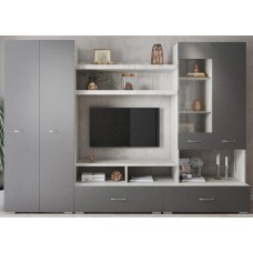 Living ML-Mobila ML-1 Var.2 2800 Stejar Craft Alb/Antracit