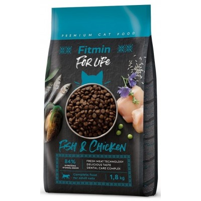 Сухой корм для кошек Fitmin For Life Adult Fish & Chicken 1.8kg