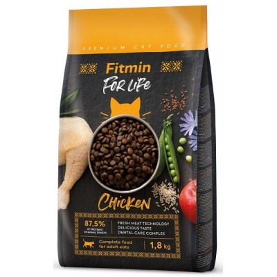 Hrană uscată pentru pisici Fitmin For Life Adult Chicken 1.8kg