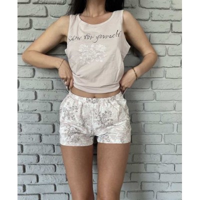 Пижама Ajoure T23336 Powder Print Flora XL