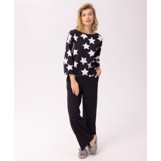 Pijama Ajoure T23520 Black Star White 2XL