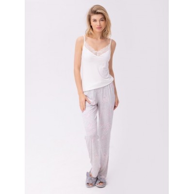 Pijama Ajoure V23391 Ivory/Grey XS