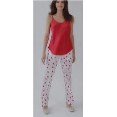 Пижама Ajoure M23537 Red/Ivory Print Hearts L