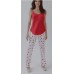 Pijama Ajoure M23537 Red/Ivory Print Hearts L