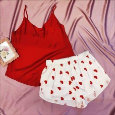 Пижама Ajoure M23536 Red/Ivory Print Hearts L