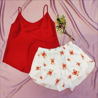 Pijama Ajoure M23536 Red/Ivory Print Bears XL