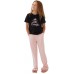 Pijamale pentru copii Ajoure TF23543 Black Stripes Pink 8-9