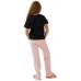 Pijamale pentru copii Ajoure TF23543 Black Stripes Pink 8-9