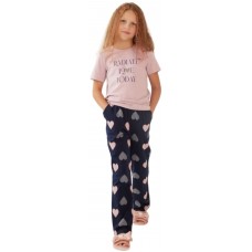 Pijamale pentru copii Ajoure TF23543 Powder Print Hearts 10-11