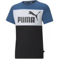 Детская футболка Puma Ess+ Colorblock Tee B Lake Blue 164