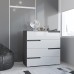 Комод Yasen Скай МДФ 900 4Ш Графит Серый/Белый Глянец