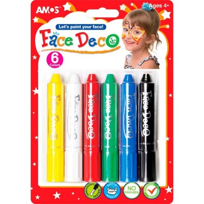 Creioane colorate pentru față Amos Face Deco 6 Colors (FD5B6)