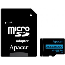 Карта памяти Apacer microSDXC UHS-I U3 V30 R100 A1 256Gb + Adapter RP (AP256GMCSX10U7-R)