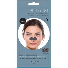 Очищающие полоски для носа L'Action Charcoal Sebum Patches 5pcs