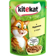 Hrană umedă pentru pisici Kitekat Chicken in Sauce 24x100g