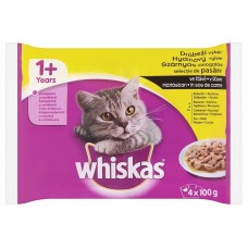 Hrană umedă pentru pisici Whiskas Adult Poultry in Sauce 4x100g