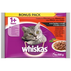 Hrană umedă pentru pisici Whiskas Adult Meat & Vegetables 4x100g