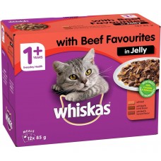 Hrană umedă pentru pisici Whiskas Beef in Jelly 28x85g