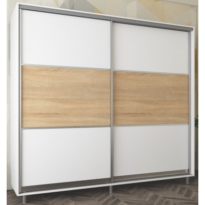 Dulap cu uşi glisante Mobildor-Lux Aron K 1900 (8681 Alb Briliant)