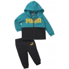 Costum sportiv pentru copii Puma Minicats Colorblock Jogger Fl Deep Aqua 74