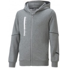 Детская толстовка Puma Active Sports Full-Zip Hoodie Tr B Medium Gray Heather 164 (67007503)