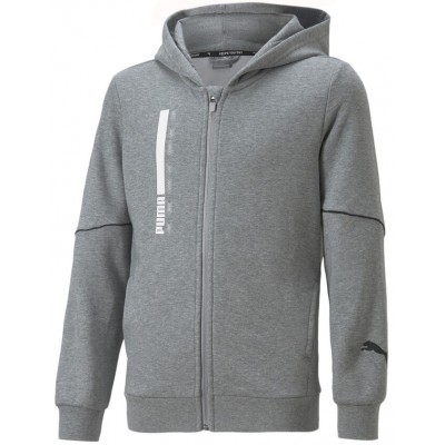 Hanorac pentru copii Puma Active Sports Full-Zip Hoodie Tr B Medium Gray Heather 164 (67007503)