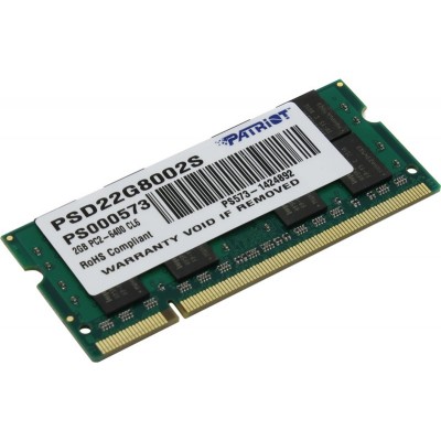 Оперативная память Patriot Signature Line 2Gb DDR2-800MHz SODIMM (PSD22G8002S)