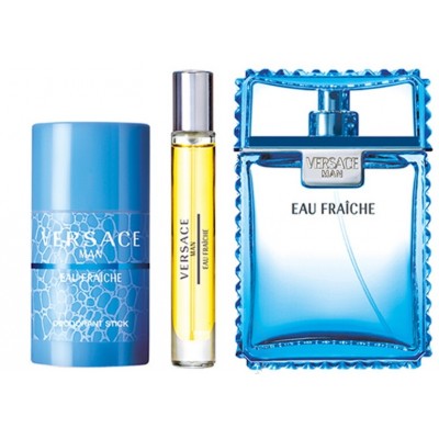 Парфюмерный набор для него Versace Eau Fraiche EDT 100ml + EDT 10ml + Deo Stick 75ml