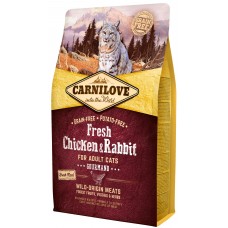 Hrană uscată pentru pisici Carnilove Adult Cats Fresh Chicken & Rabbit 6kg