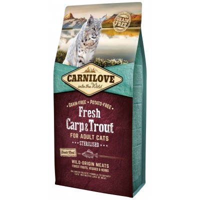 Hrană uscată pentru pisici Carnilove Adult Cats Fresh Carp & Trout 2kg