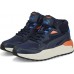 Bocanci pentru copii Puma X-Ray Speed Mid Wtr Jr Peacoat/Victoria Blue/Nasturtium 35.5