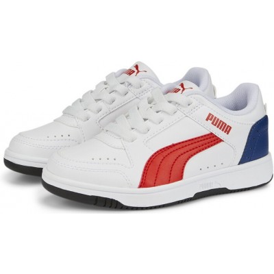 Ghete pentru copii Puma Rebound Joy Lo Ac Ps Puma White/Red/Blazing Blue 30